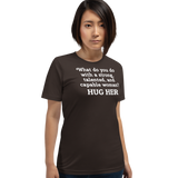 Strong Woman Hug Dark T-Shirts