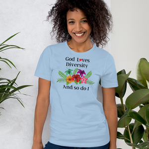 God Loves Diversity w/ Red Heart T-Shirts - Light