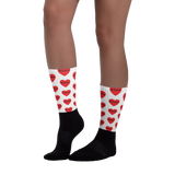 Allover Science in Hearts Socks-White