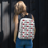 Allover Proud w/ Math in Hearts Backpack-White