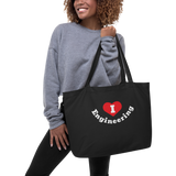 I in Heart Curved Engineering X-Large Tote/Shopping Bag - Black
