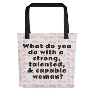 Strong Woman & Allover Marry Her Tote Bag-Lt. Grey