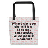 Strong Woman & Allover Marry Her Tote Bag-Lt. Grey