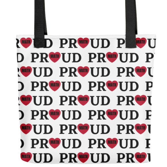 Allover Proud w/ Science in Hearts Tote Bag-White