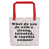 Strong Woman & Allover Elect Her Tote Bag-Lt. Grey